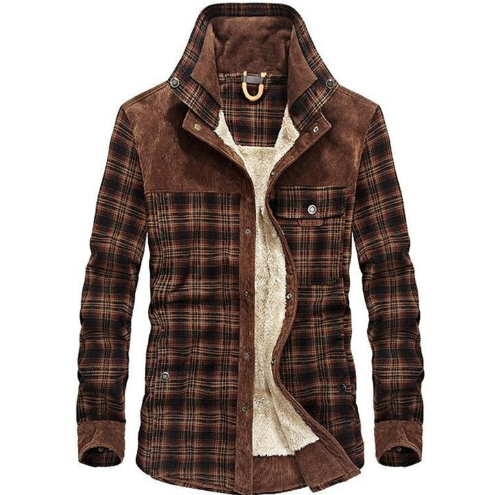 Checked overshirt for men with buttons and pockets