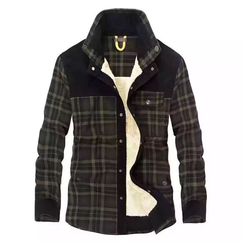 Checked overshirt for men with buttons and pockets