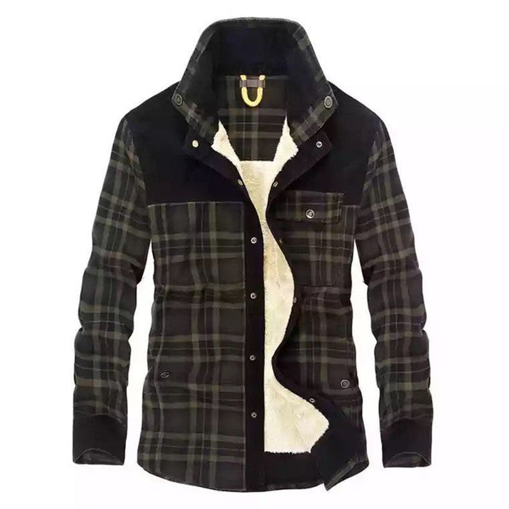 Checked overshirt for men with buttons and pockets
