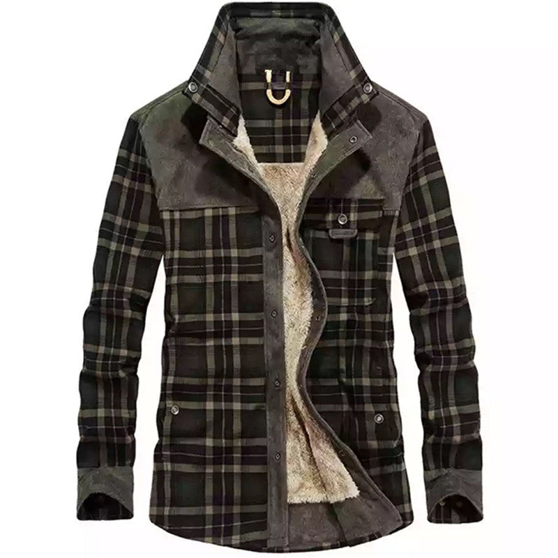 Checked overshirt for men with buttons and pockets