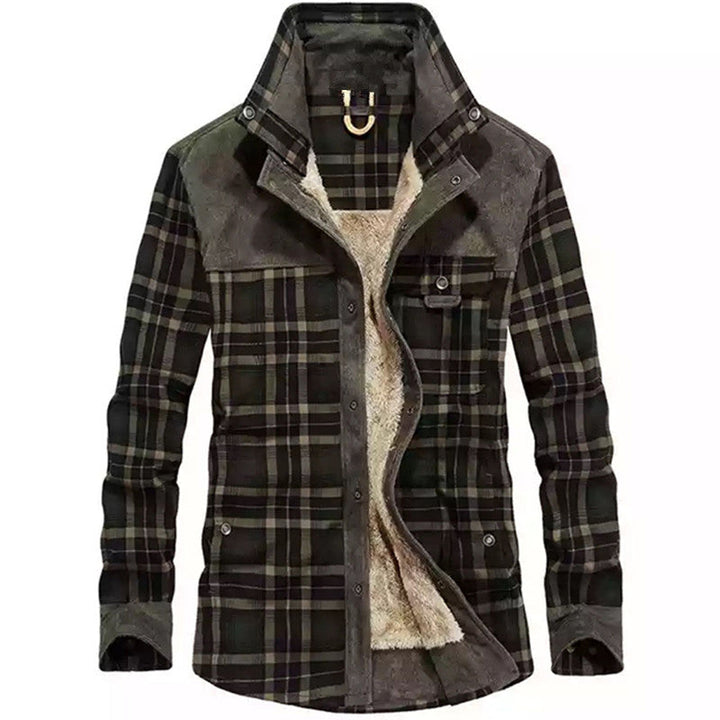 Checked overshirt for men with buttons and pockets