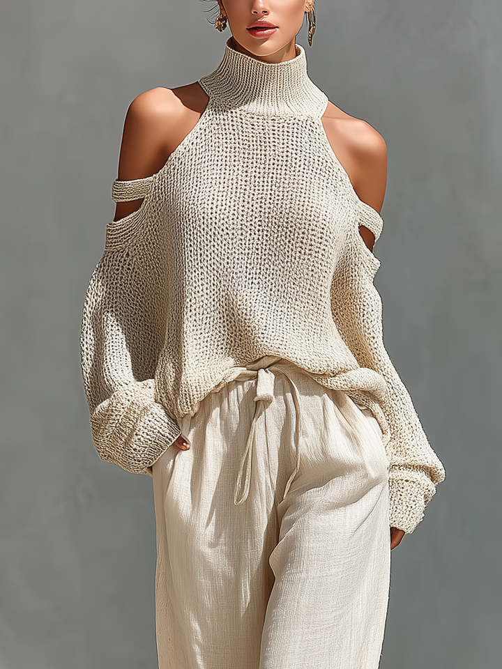 Diorelle - Set with Knitted Top and Wide Pants