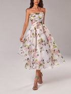 Morgan | Women's Floral Spaghetti Strap A-Line Midi Dress