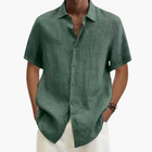Men's Casual Shirt - Short Sleeve with Button Placket, Summer Style