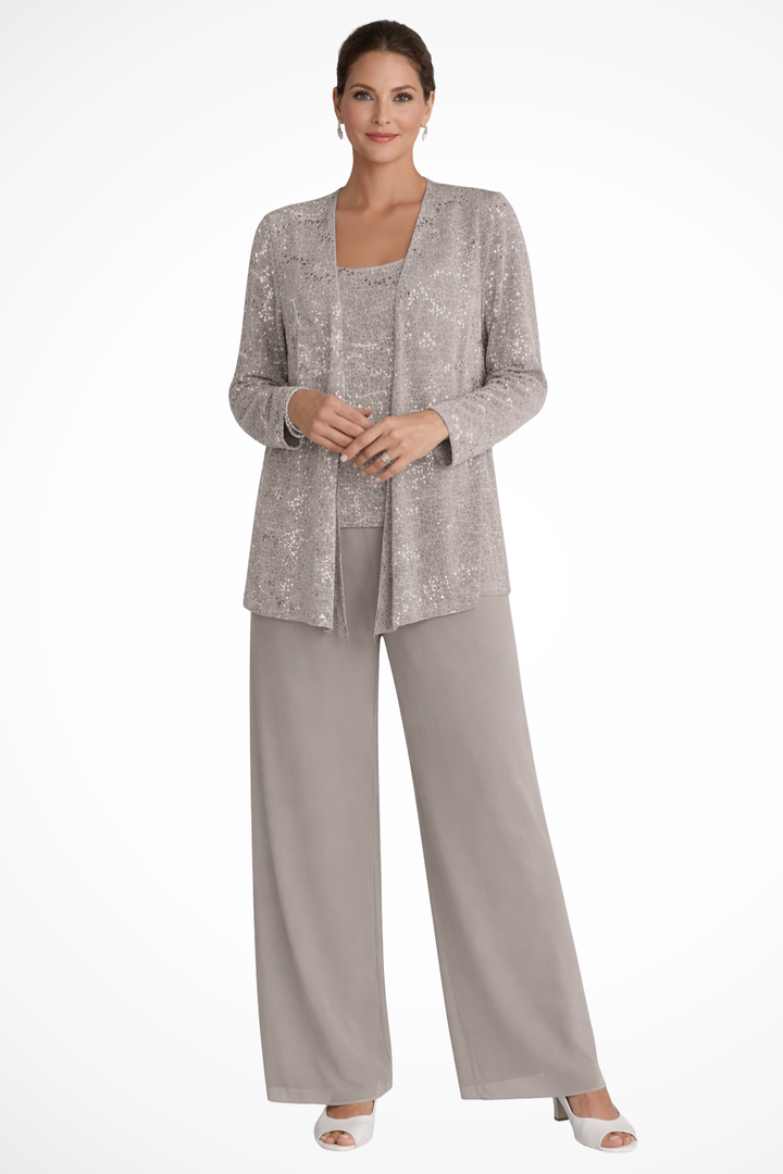 Nora | Three-Piece Formal Evening Set with Flowing Silhouette