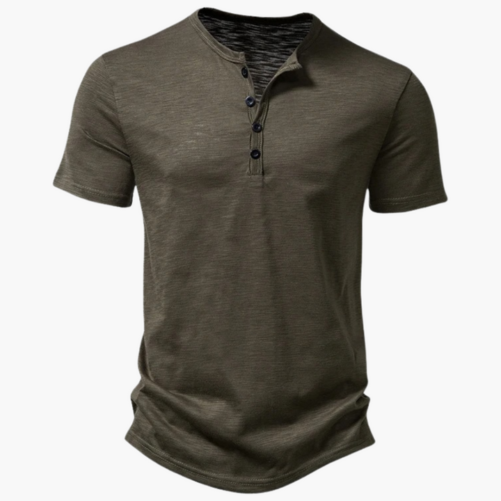 Comfortable Henley Shirt for Men – Short-Sleeved &amp; Summery