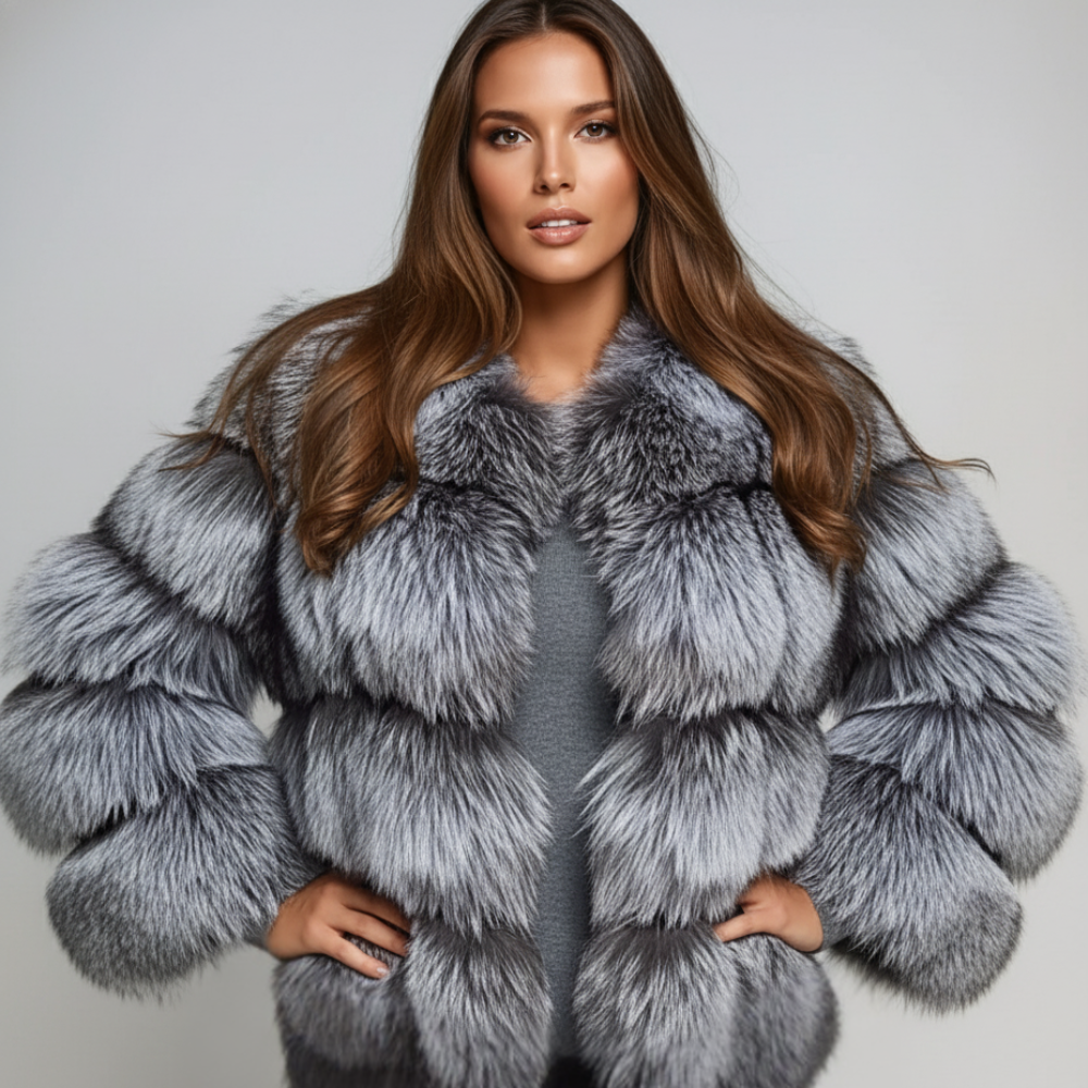 Oversized Soft Winter Jacket Made of Thick Faux Fur
