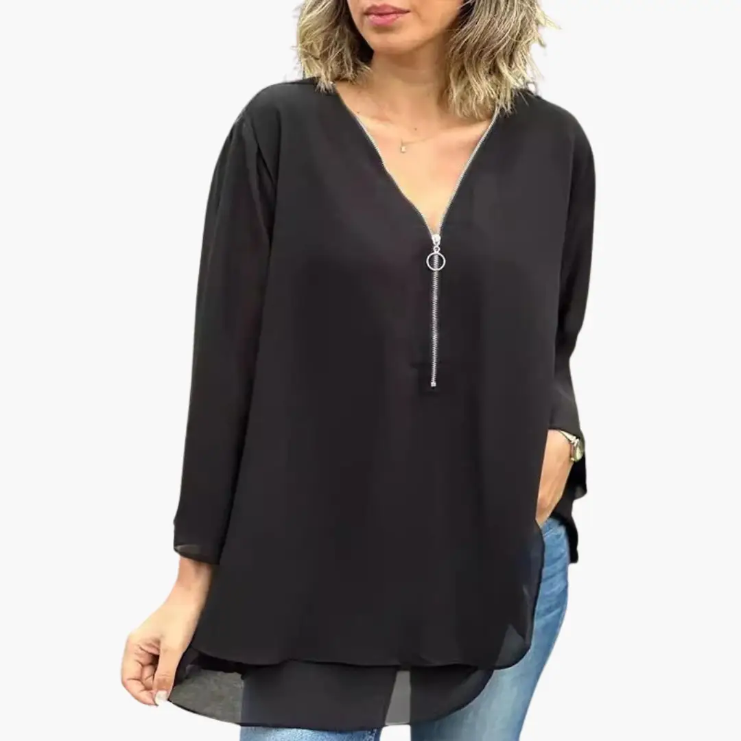 Half-Zip Long Sleeve Shirt - Women&