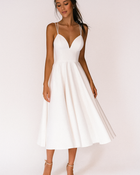 Women Wedding Guest Strappy Midi Dress