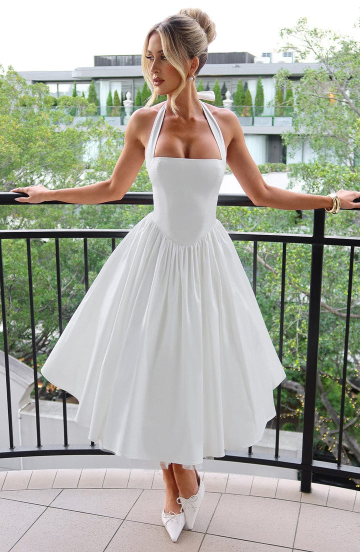 Women’s Wedding Guest Halter Midi Dress