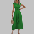 Natalie | Women’s Sleeveless Belted A Line Midi Dress