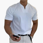 Slim Fit Shirt for Men – Short Sleeve with V-Neck Style