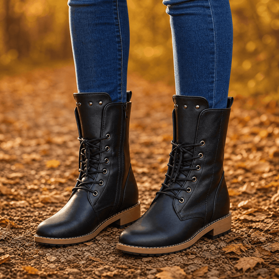 Rosalie | Vintage Inspired Fur Lined Lace Up Ankle Boots