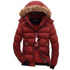 Men's Winter Jacket with Hood, Pockets, and Long Sleeves