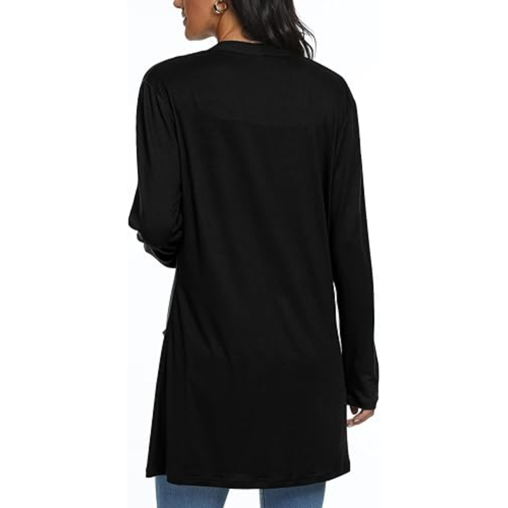 Lightweight, Casual, Open Long Cardigan with Pockets