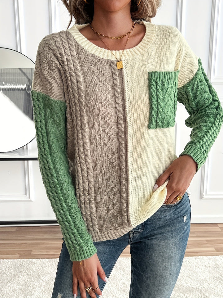 Delia | Sweater for women with round neck and pocket