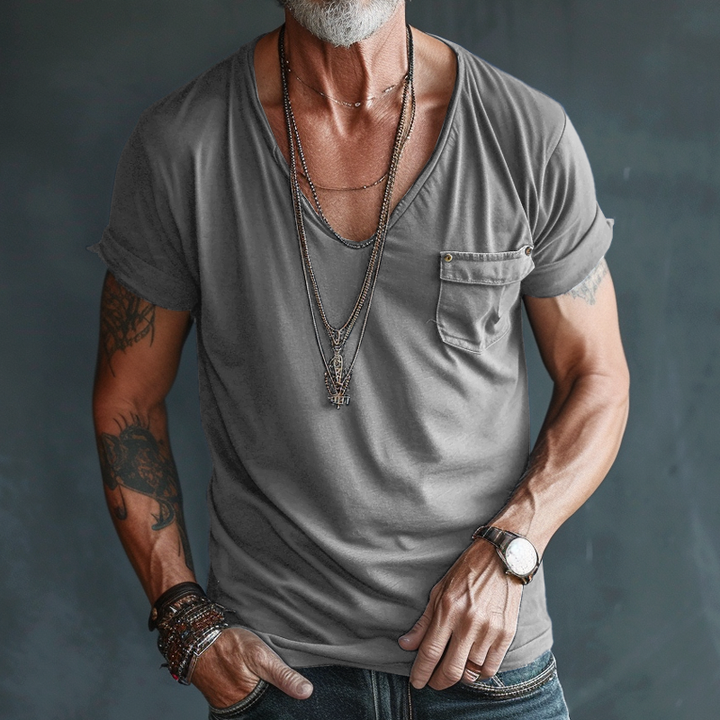 Leo | Men’s V-Neck Pocket Short Sleeve T-Shirt