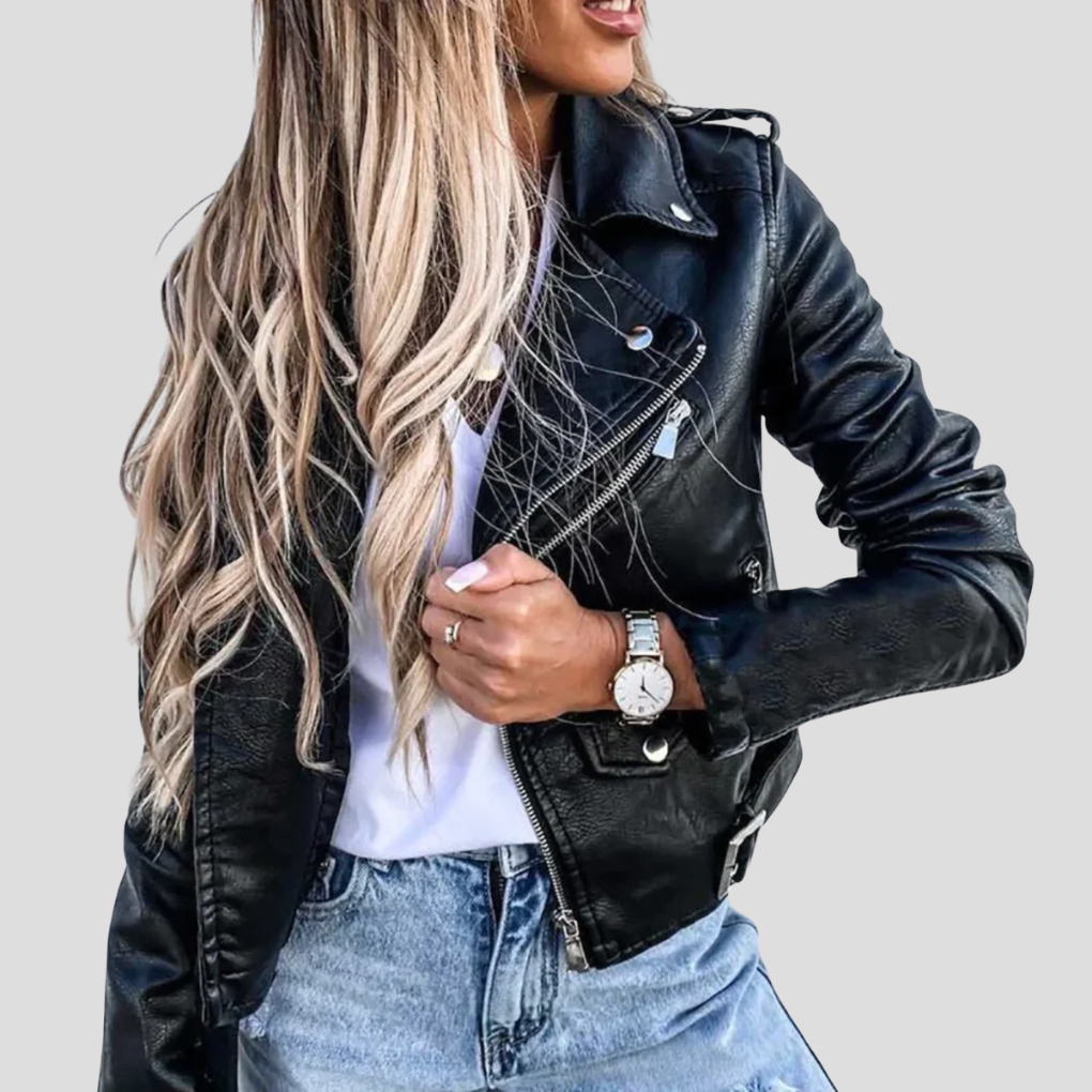 Padded Leather Jacket for Women