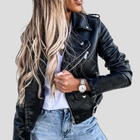 Padded Leather Jacket for Women