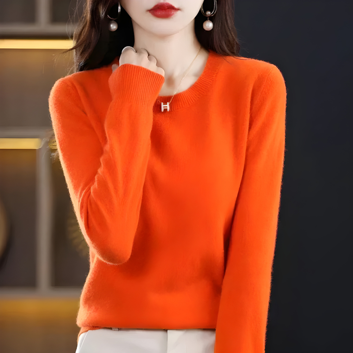Classic Sweater with Round Neck Elegant Sweater