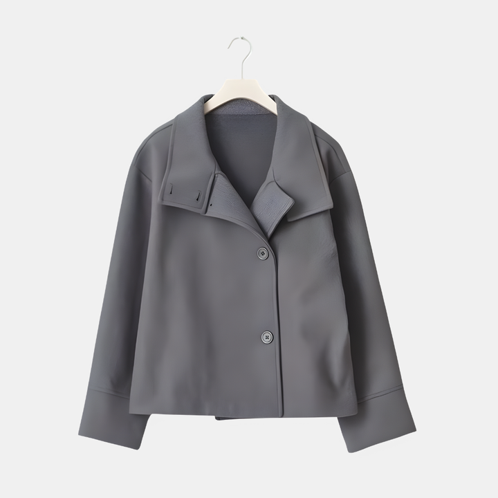 Women’s Stand Collar Jacket – Button Placket