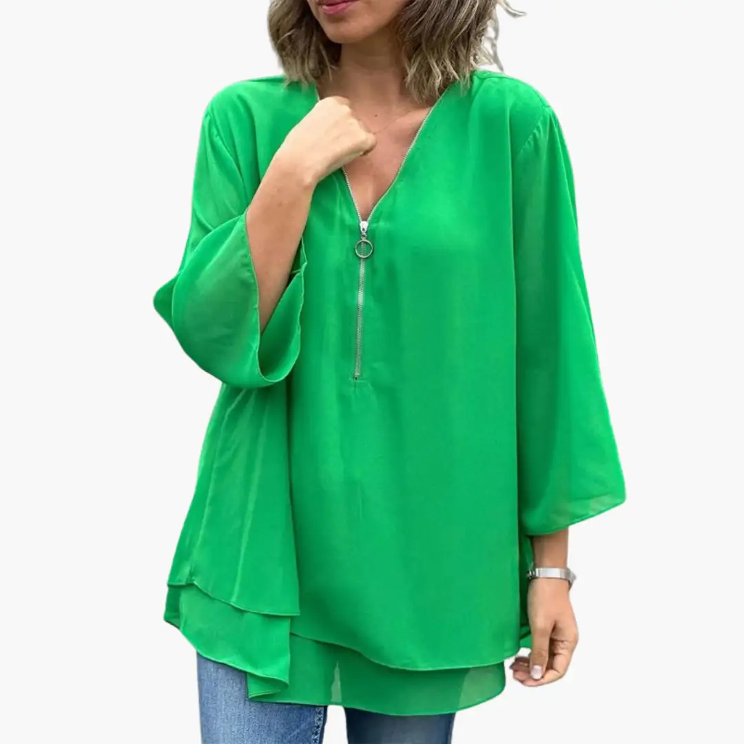 Half-Zip Long Sleeve Shirt - Women&