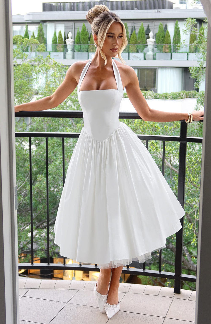 Women’s Wedding Guest Halter Midi Dress
