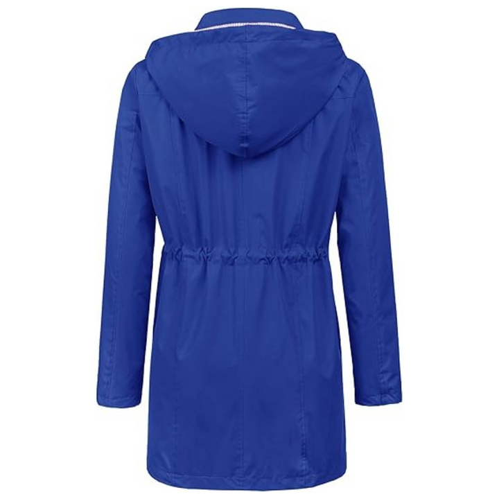 Waterproof Long Hooded Trench Coat Lined Windbreaker Travel Jacket