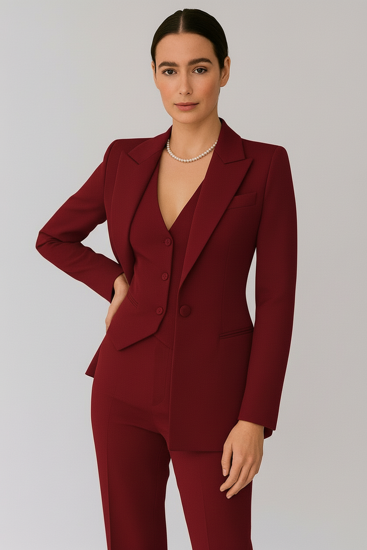 3-Piece Suit Set with Blazer and Vest