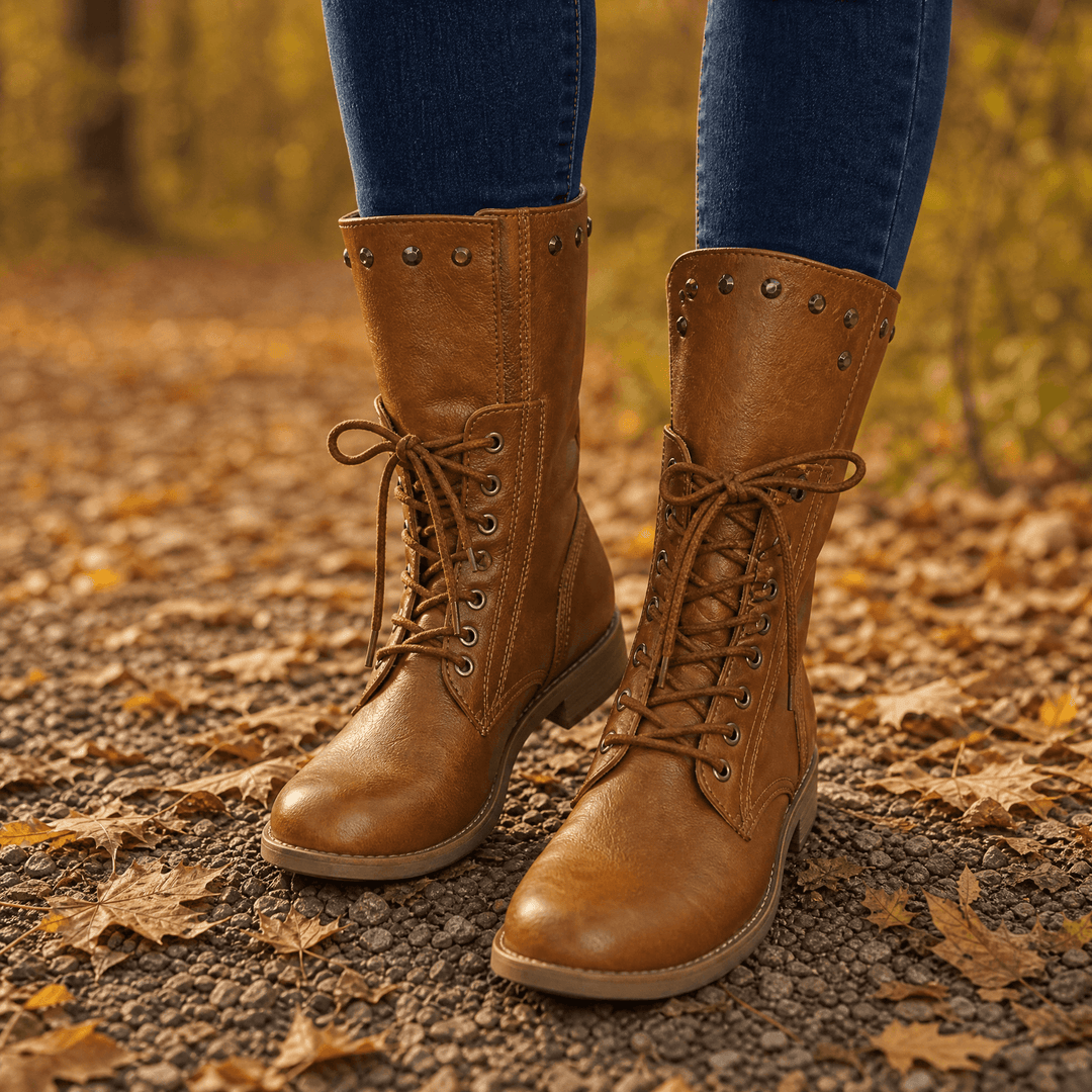 Rosalie | Vintage Inspired Fur Lined Lace Up Ankle Boots