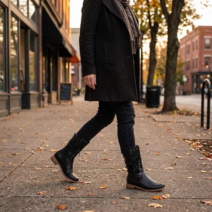 Rosalie | Vintage Inspired Fur Lined Lace Up Ankle Boots