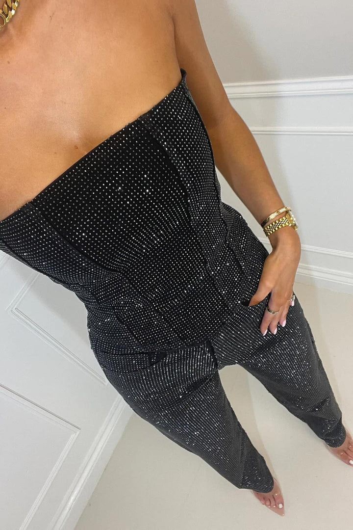 Glimmer | Glitter Set with Crop Top and Jeans