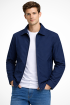 Matthew - Men's Zip-Up Harrington Jacket with Shirt Collar