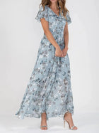 Elegant Floral Chiffon Dress - Camille