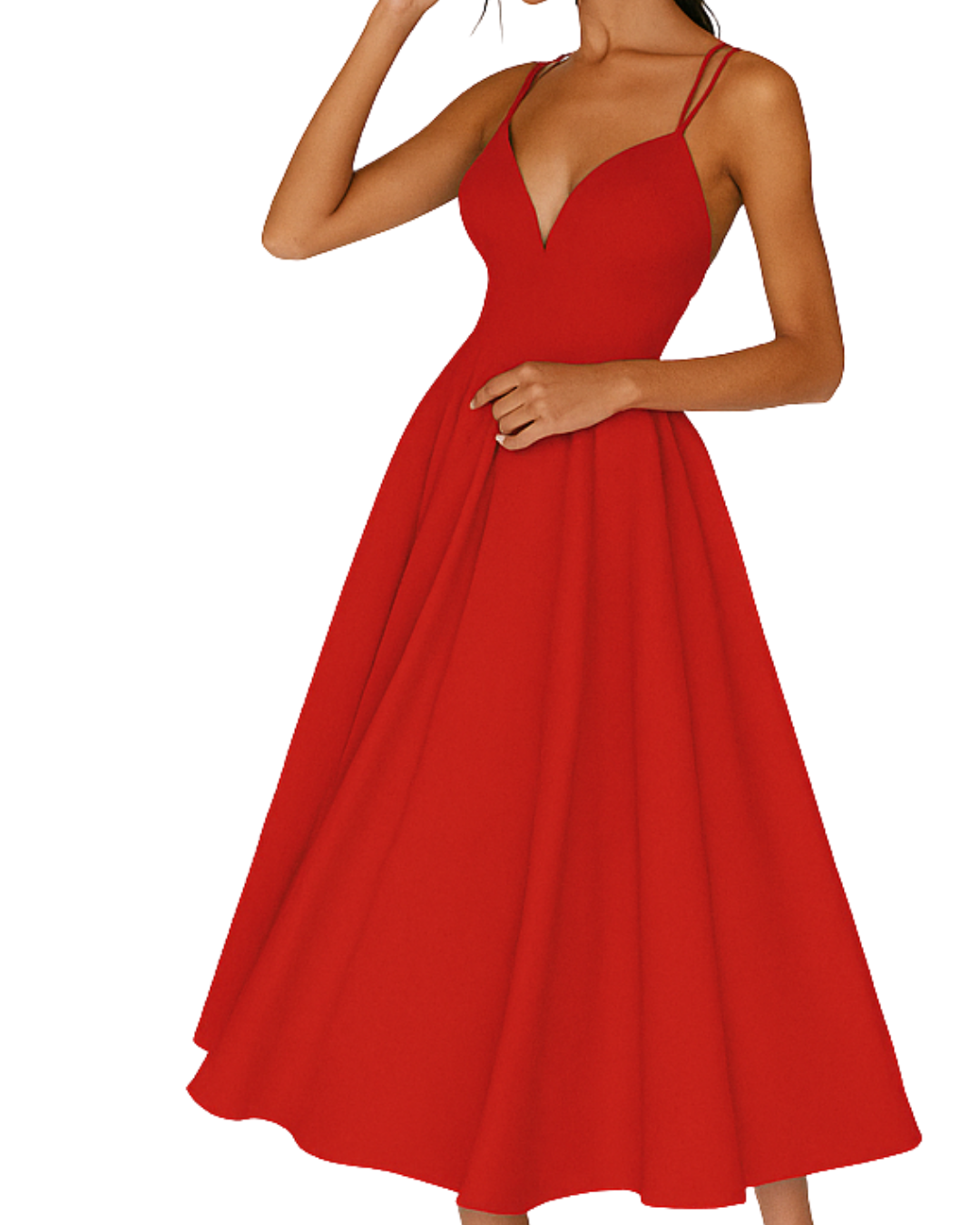 Women Wedding Guest Strappy Midi Dress