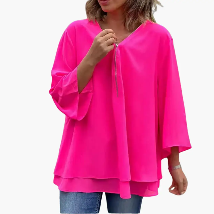 Half-Zip Long Sleeve Shirt - Women&