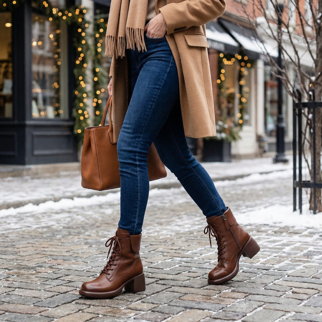Isabelle | Classic Fur Lined Lace Up Ankle Boots
