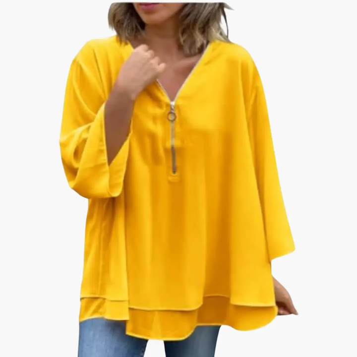 Half-Zip Long Sleeve Shirt - Women&
