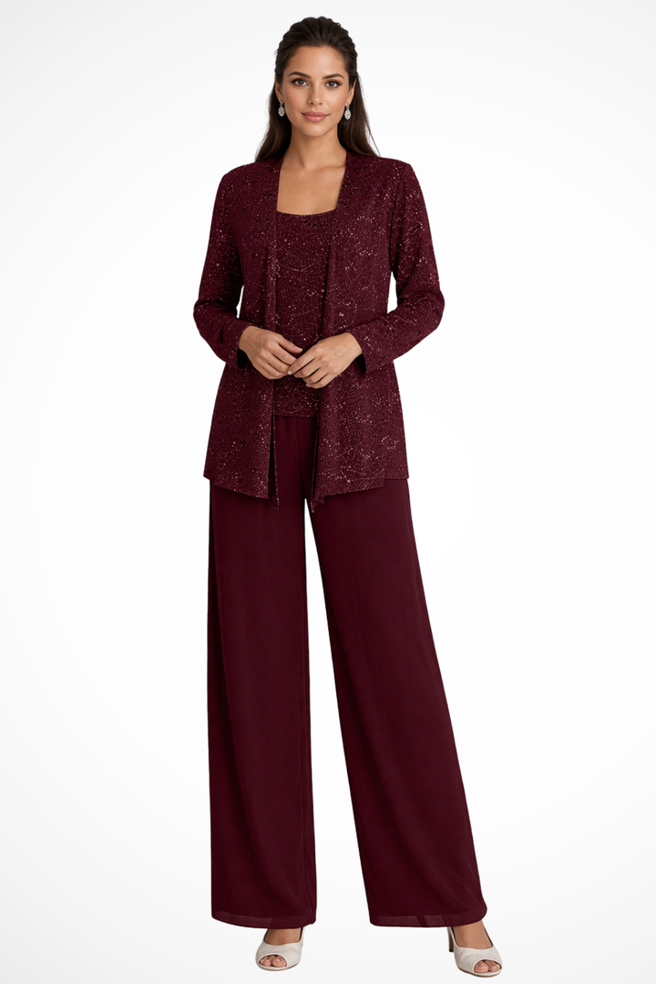 Nora | Three-Piece Formal Evening Set with Flowing Silhouette