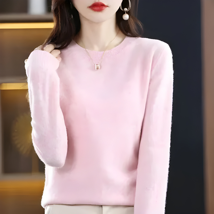 Classic Sweater with Round Neck Elegant Sweater