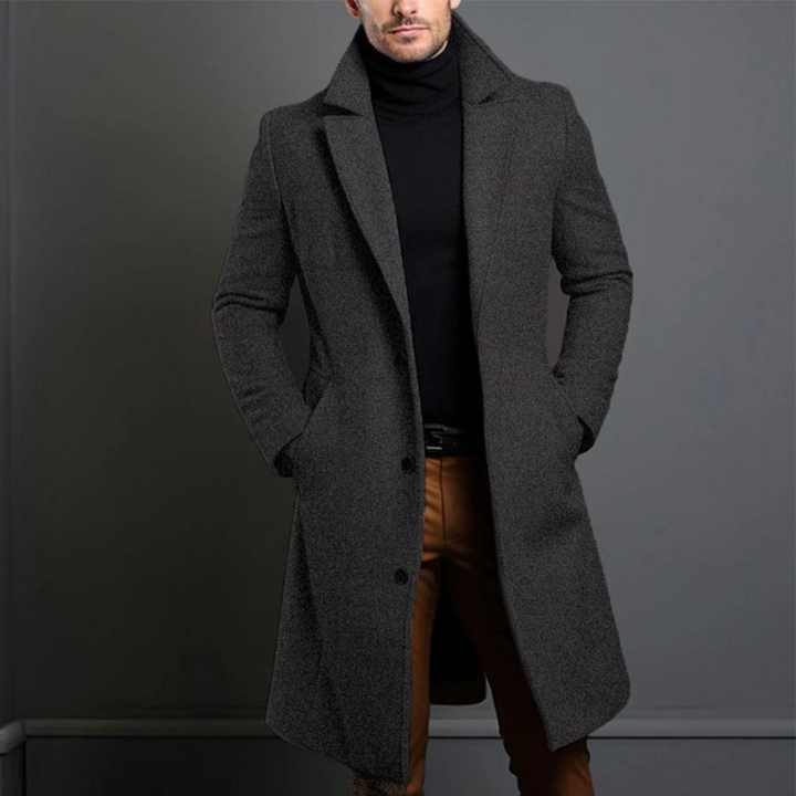 Men’s Long Single-Breasted Overcoat