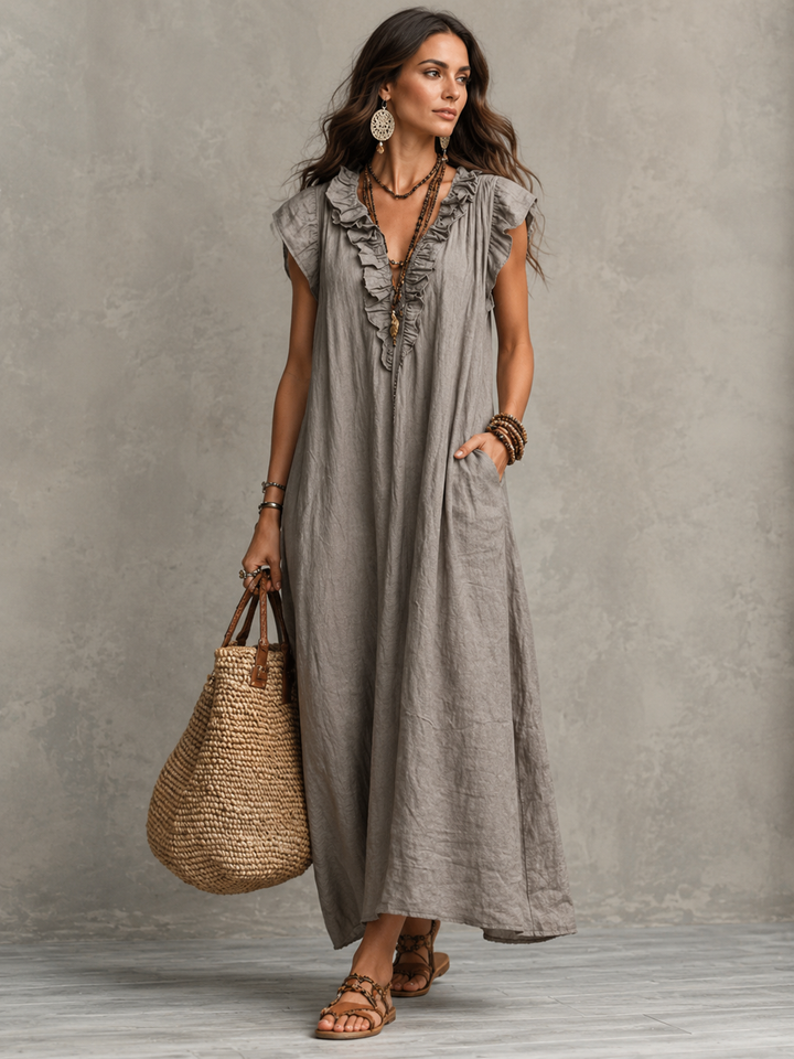 Camélia - Bohemian Belly-Hiding Maxi Dress