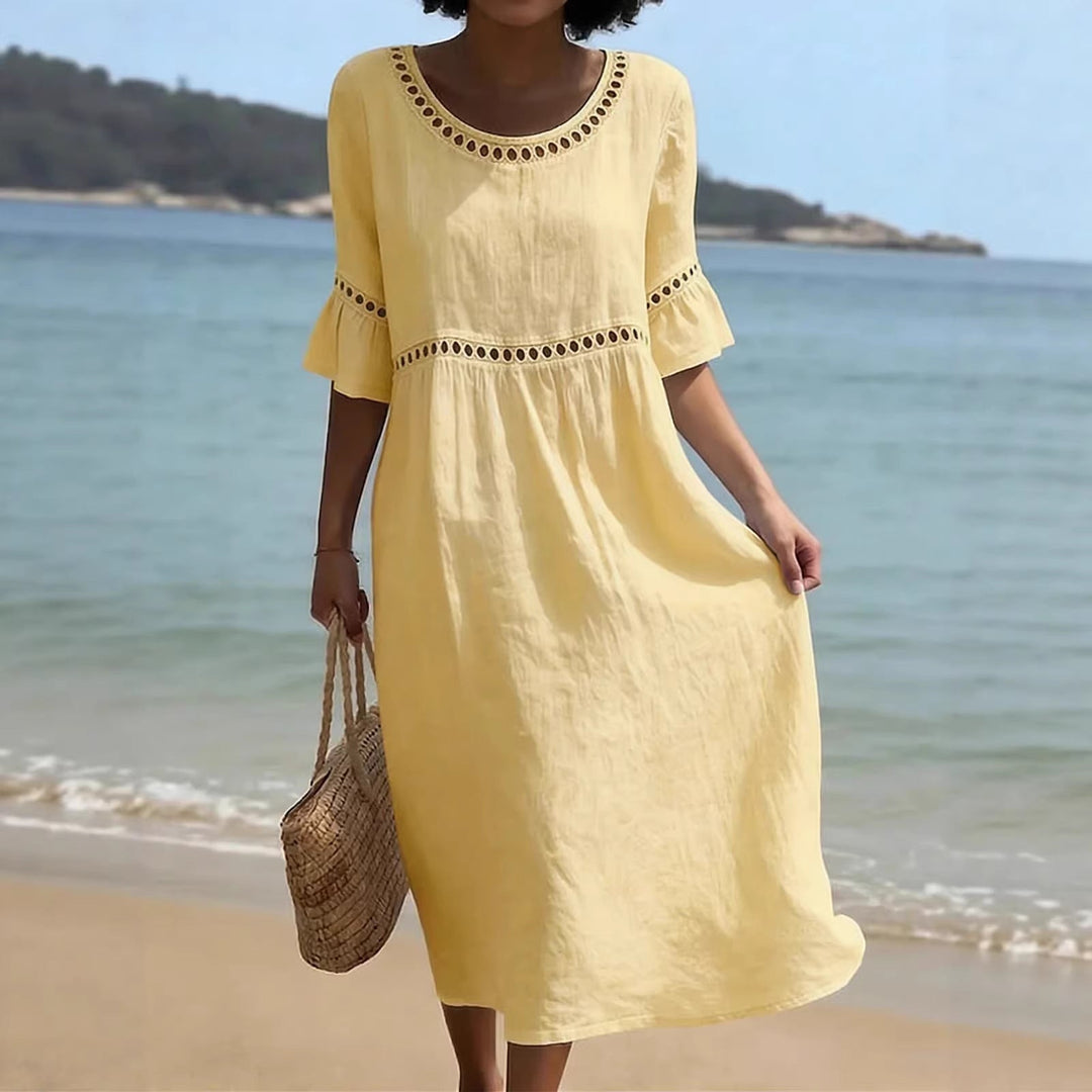 Amara - Elegant Belly-Camouflaging Midi Dress