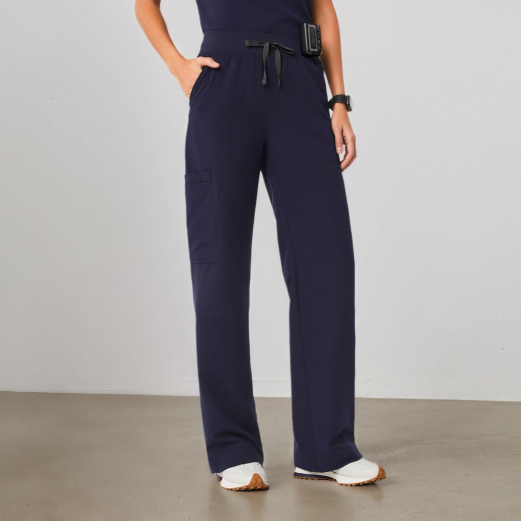 High-Waisted Wide Scrub Pants for Women