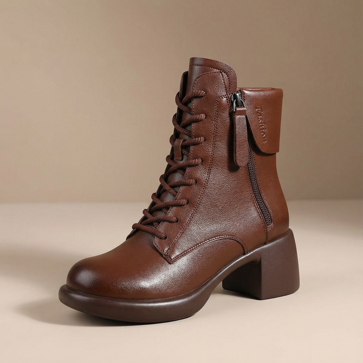 Isabelle | Classic Fur Lined Lace Up Ankle Boots