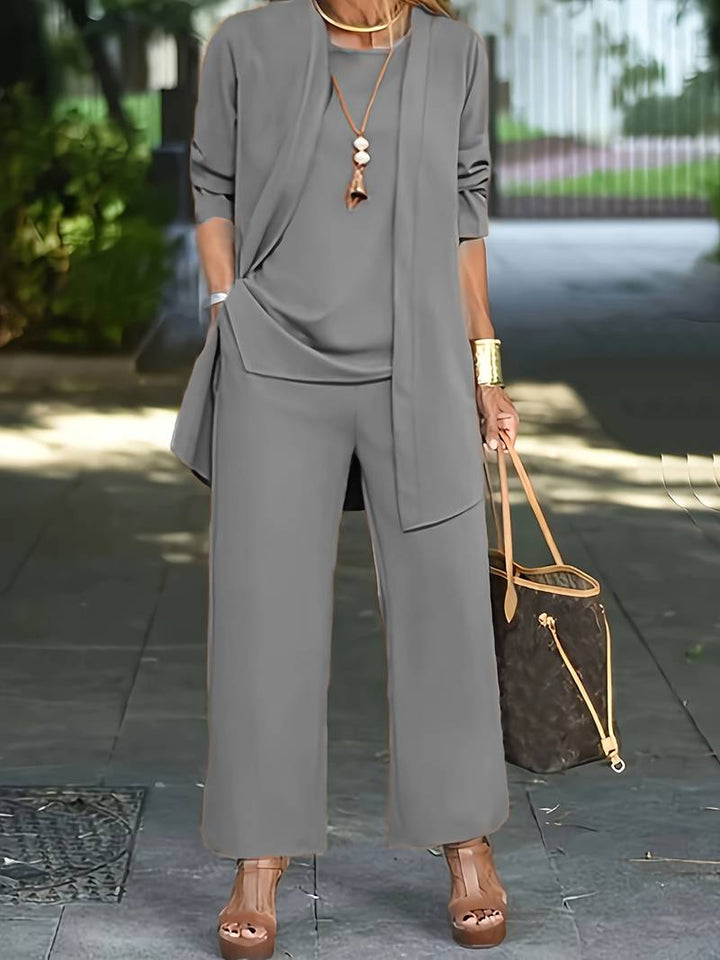 Anna - Three-Piece Blazer, Tank &amp; Wide-Leg Pants Co-ord Set