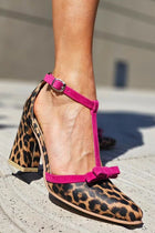 Leontina™ | Green Leopard Print Sandals with Colorful Accent