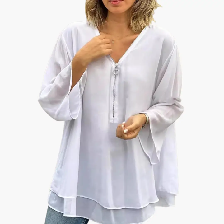 Half-Zip Long Sleeve Shirt - Women&