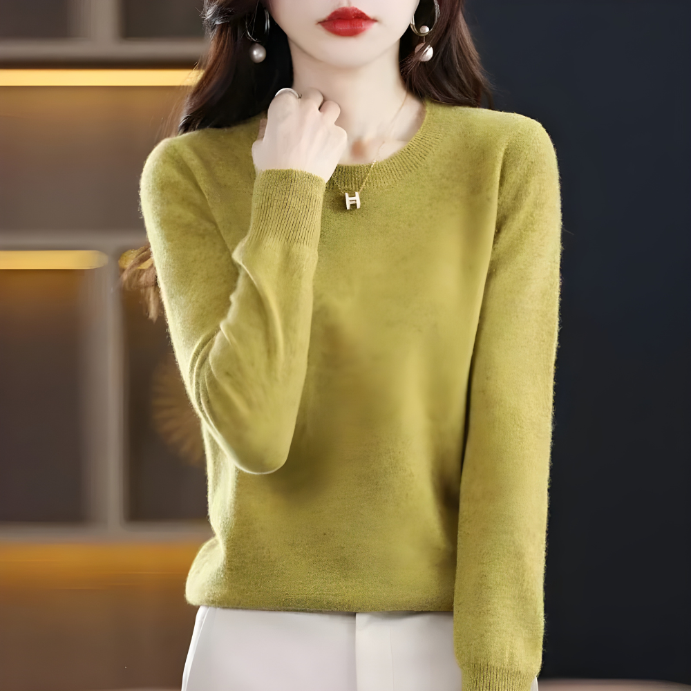 Classic Sweater with Round Neck Elegant Sweater
