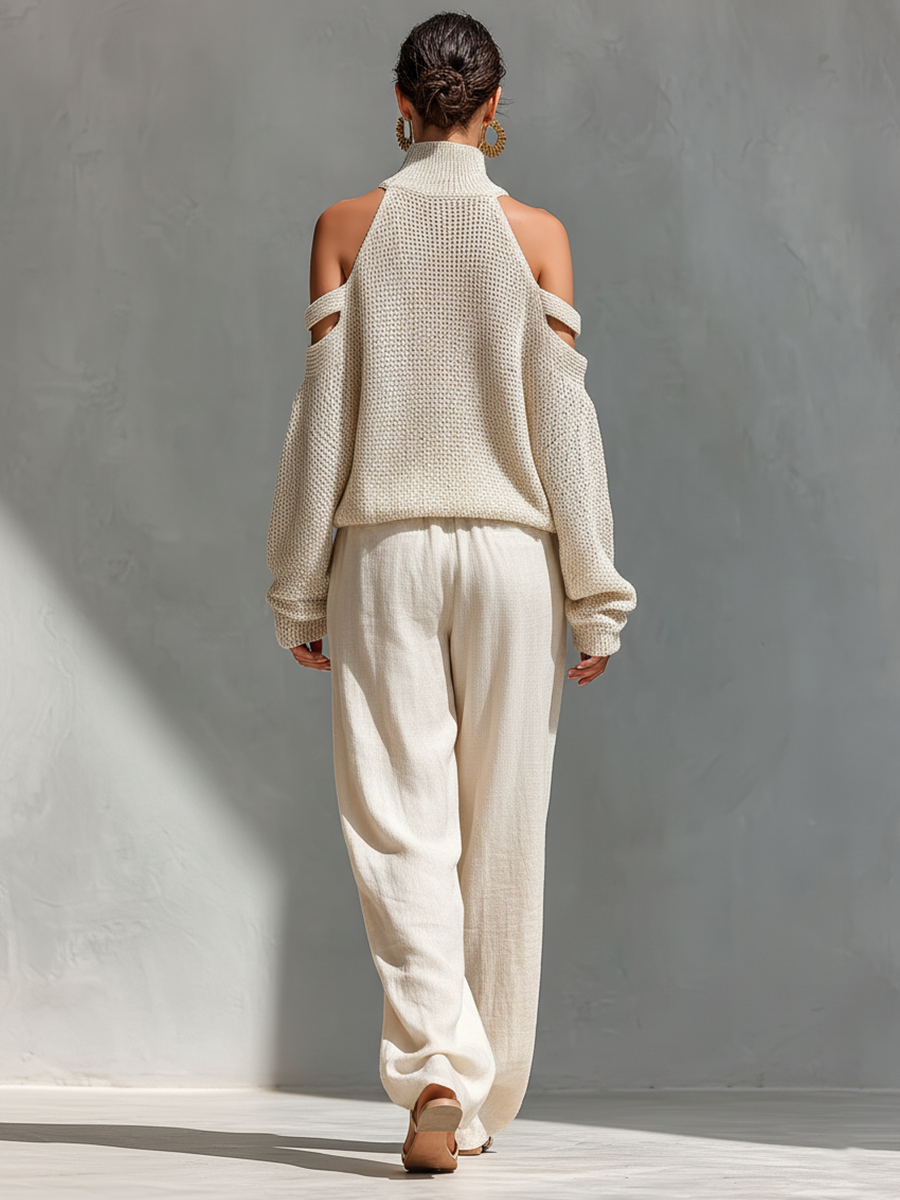 Diorelle - Set with Knitted Top and Wide Pants